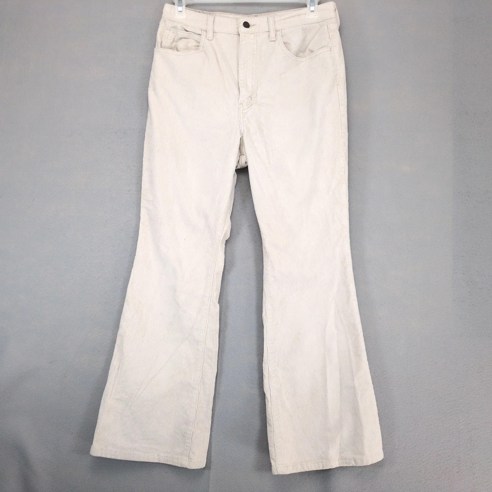 Levi's Premium 70s High Flare Cream Corduroy Pants Womens 31x30" Retro Classic